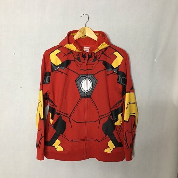 Marvel Youth Multicolor Iron Man Design Full Zip Hooded Long Sleeve Jacket XL - Picture 1 of 11